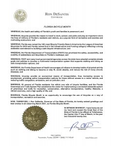 FL Bicycle Month Proclamation