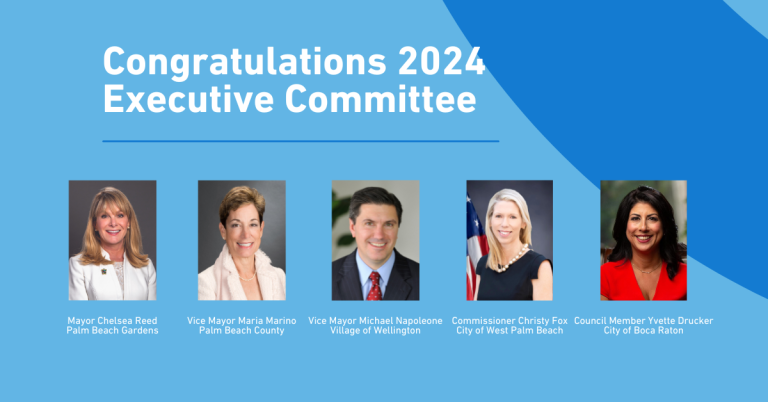 Headshots of the TPA 2024 executive committee on a blue background